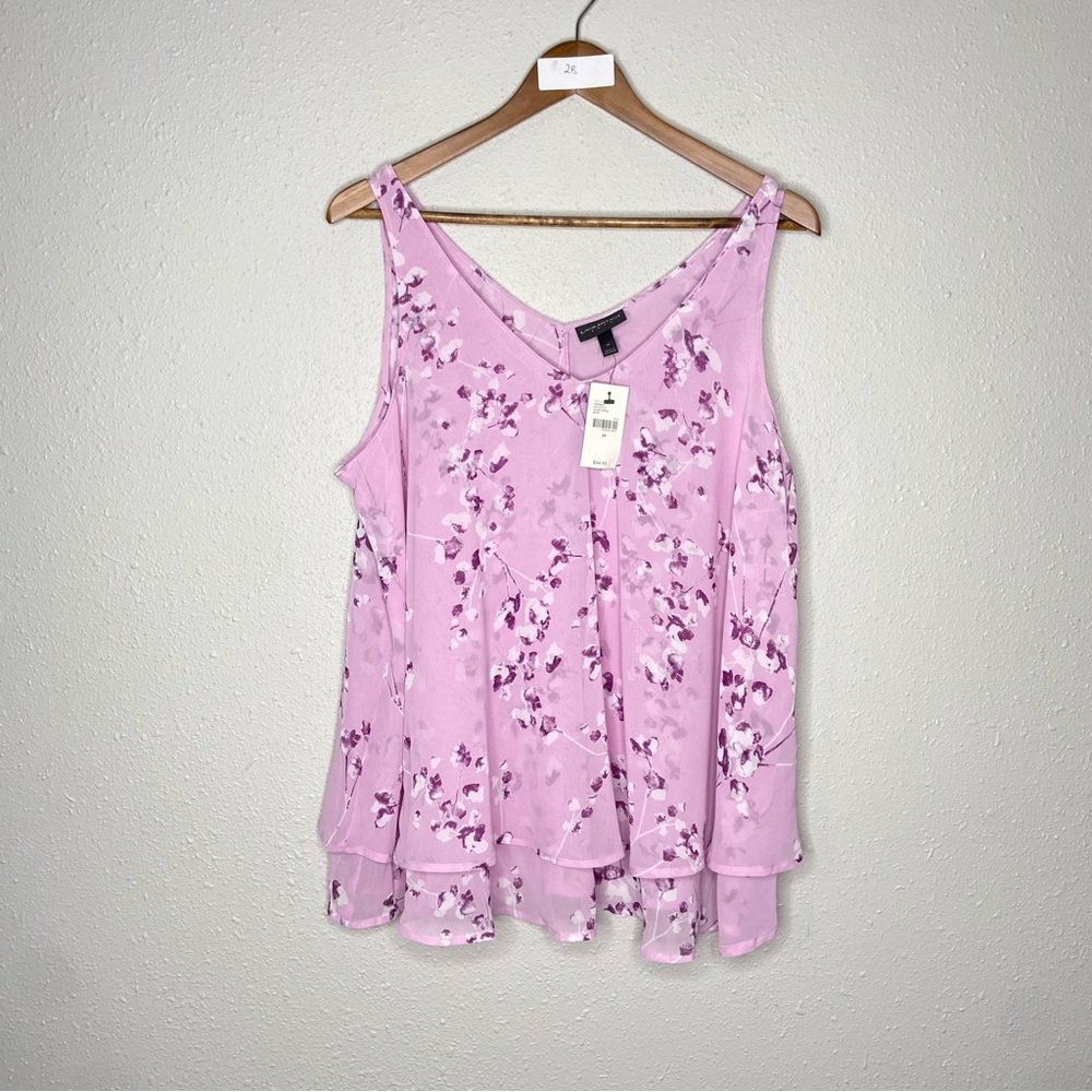 Lane Bryant women’s floral sleeveless blouse 14 NWT